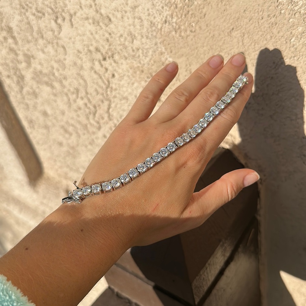 Lab Created Diamond bracelet set in solid sterling Silver
